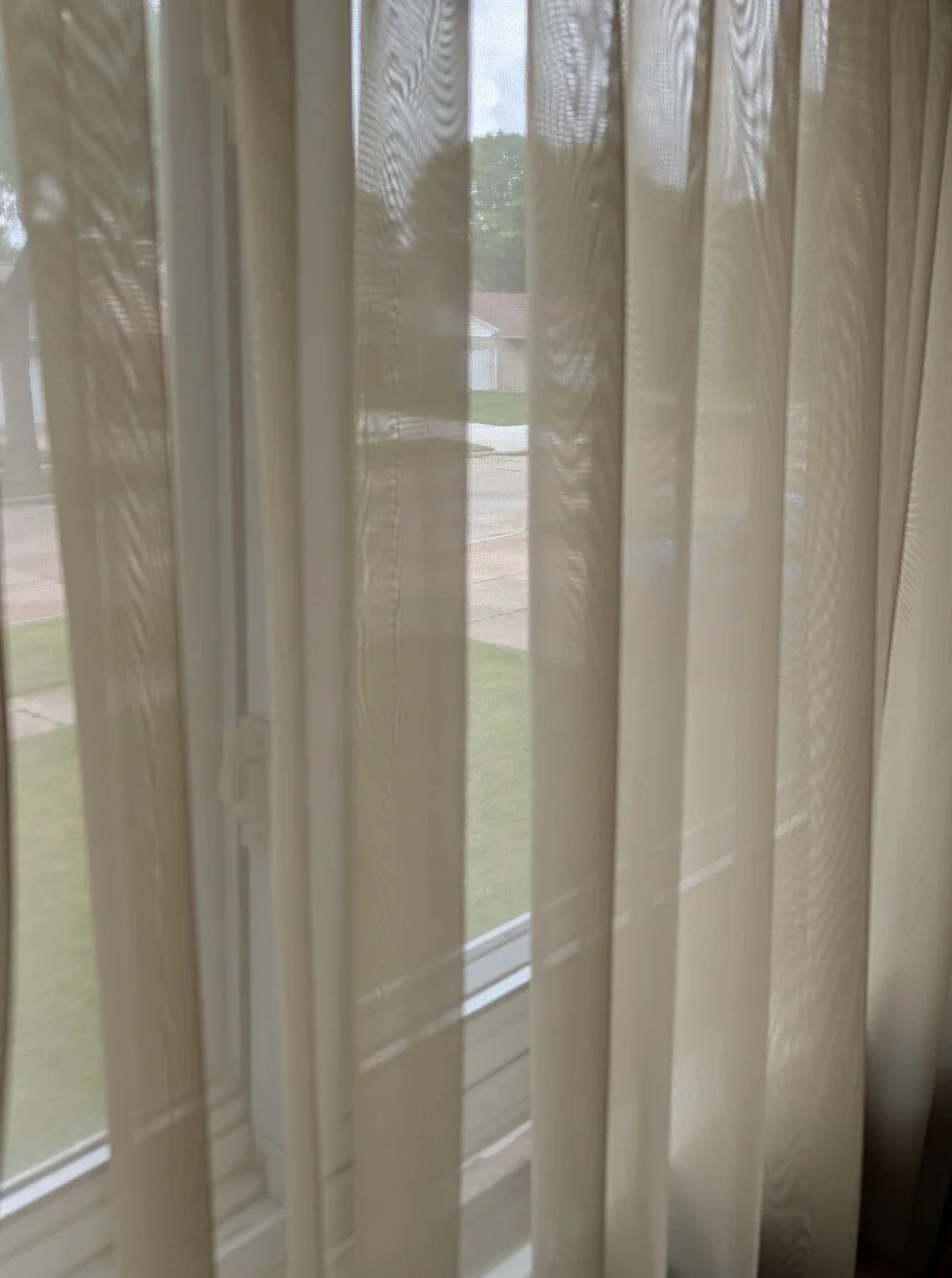 Custom Made Window Traversing Drapery Sheers Taupe 3 Finger Pinch Pleat 1 Panel